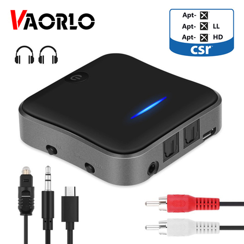 Bluetooth 5.0 Transmitter Receiver CSR8675 APTX HD LL Bt Audio Music Wireless USB Adapter 3.5mm 3.5 AUX Jack/SPDIF/RCA for TV PC ► Photo 1/6