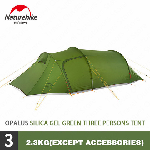 Naturehike Outdoor Opalus 15D/ 20D/40D Camping Tent 3-4 People Ultralight Tunnel Tent Waterproof Portable 4 Seasons Camping Tent ► Photo 1/6