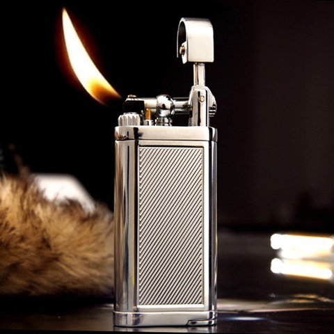 Genuine oblique SPUNK cigarette pipe gas lighter with Tobacco Pipe Tamper personality Retro Metal rocker arm lighter easy ignite ► Photo 1/6