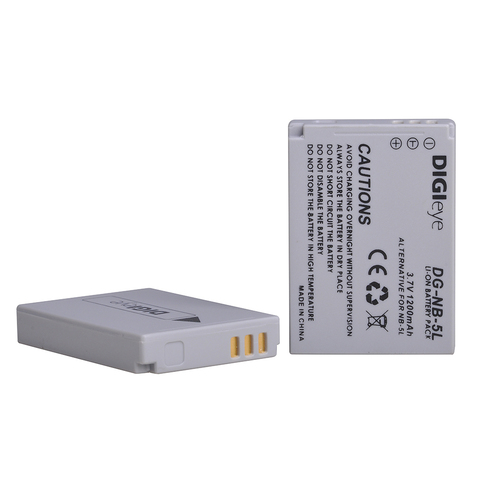 2x 1200mAh NB-5L NB5L NB 5L Battery for Canon PowerShot S100 S110 SD790 SD850 SD870 SD880 IS SX200 IS SX210 IS SX220 IS SX230 HS ► Photo 1/6