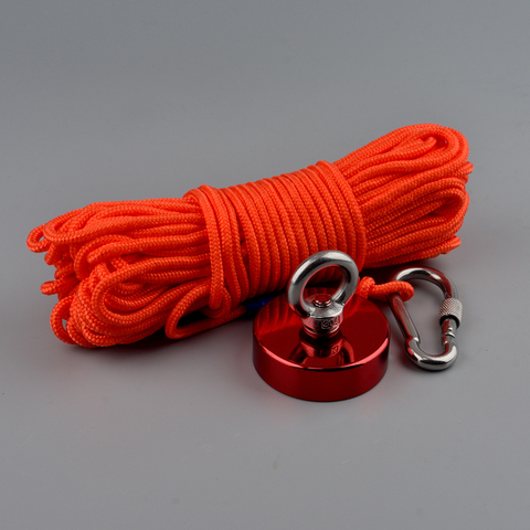 200Kg Red Magnet Strong N52 Neodymium Permanent Magnet Design Magnet Fishing Magnets with 10m Rope Option Magnetic Material Base ► Photo 1/6