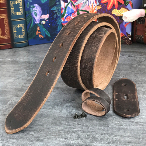 Vintage Leather Belts Without Buckles Men Belt Ceinture Homme Retro Mens Leather Belts Without Buckles 95-130CM SP07 ► Photo 1/6