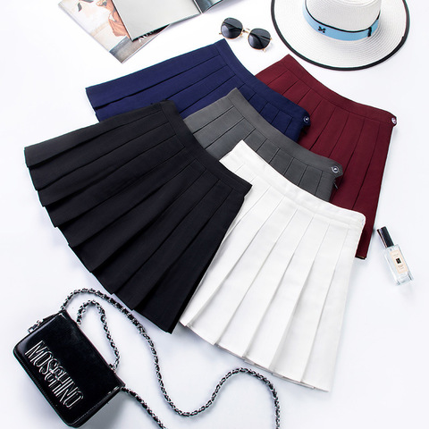 2022 high waist skirt  black skirt  korean skirt Women Summer high waist pleated plaid skirt Female Anime Short Skirts skirt ► Photo 1/6