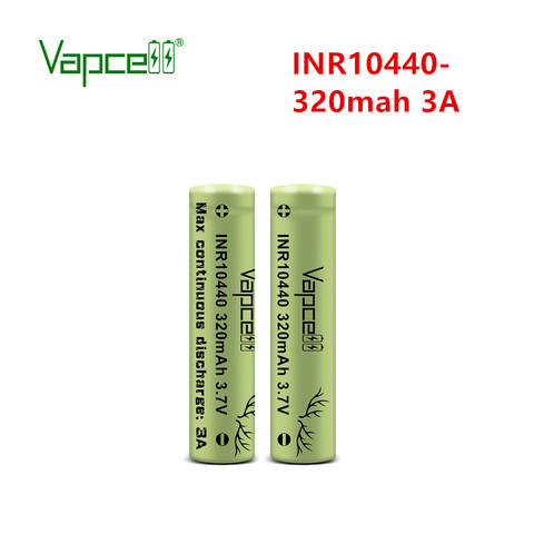 Vapcell 100% originaI INR 10440 320mah 3A max HKJ test discharge rechargeable battery flat top cells for flashlight batteries ► Photo 1/6