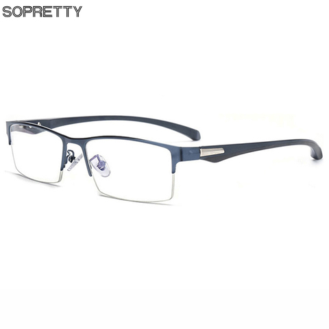 Ultra-Light Titanium Alloy Business Men's Optical Glasses Frames ,TR90 Temples Semi Frame Prescription Myopia Eyeglass Frame 204 ► Photo 1/1