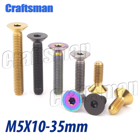 1Pcs Titanium Ti M5 x 10 12 15 20 25 35mm Allen Key Flat Countersunk Head Screw Bolt ► Photo 1/4