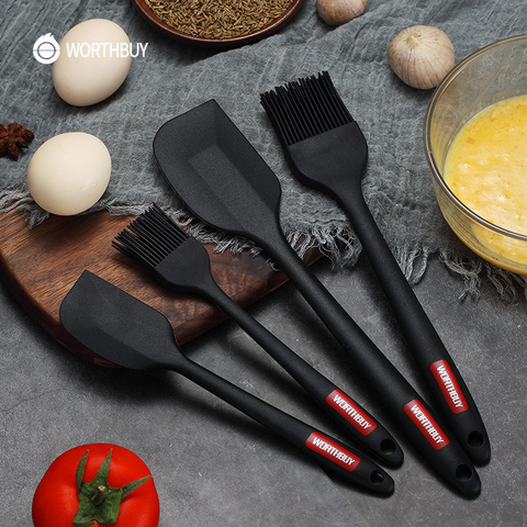 WORTHBUY Silicone Spatula Set Heat-Resistant Non-Stick Silicone Utensils Set For Pastry Baking Kitchen Cooking Spatula Oil Brush ► Photo 1/6