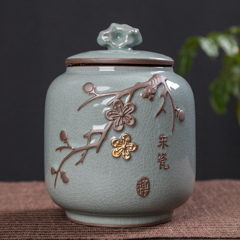 Tea Containers Ceramic Sealed Can Large Size Tea Box Storage Tank Ceramic Tea Utensil Portable Tea Storage Tea Caddy Tea Jar ► Photo 1/5