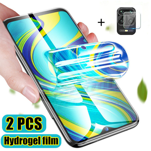2 pcs hydrogel film+camera glass for redmi 9s xiaomi note 9 pro max screen protector mi note 9 s hidrogel note9 redmi-note-9pro ► Photo 1/6