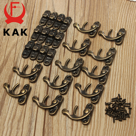 KAK 12pcs 34x28mm Antique Bronze Iron Padlock Hasp Hook Lock For Mini Jewelry Wooden Box With Screws Furniture Hardware ► Photo 1/6