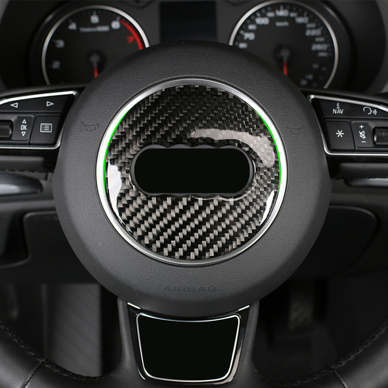 Interior Carbon Fiber Steering Wheel Panel Cover Trim Steering Wheel Decal Decorative Sticker Fit For Audi Q5 A4 A3 A6 Q3 Q7 Interior Accessories HUANGRONG Car Center Panel Sticker Color Name : C 