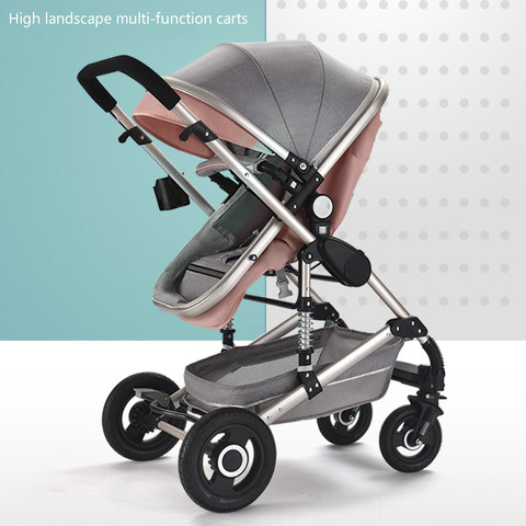 Baby Stroller Lightweight High Landscape Carriage 3 In1 for Newborn Folding Cart  Can Sit and Lie Children Buggy for Kids ► Photo 1/6