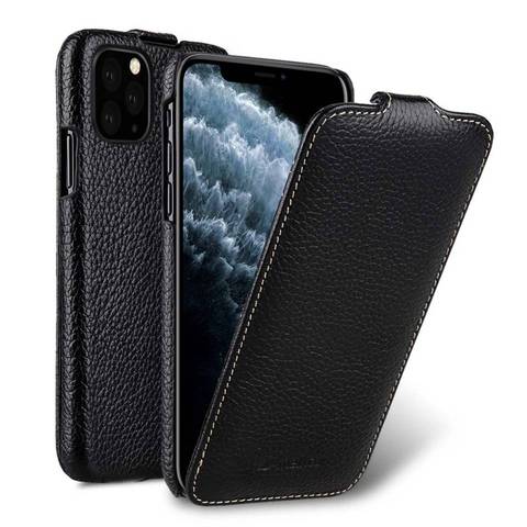 Vertical Opening Genuine Leather Case for iPhone 11 Pro Max 12 Mini 8 Plus 7 SE 2022 XS Max XR X First Layer Cowhide Flip Cover ► Photo 1/6