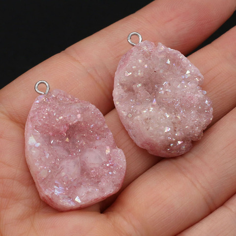 Natural Druzy Agates Pendants Charms Irregular Shape Stone Pendants DIY for Necklace or Jewelry Making Size 20x25-23x30mm ► Photo 1/5