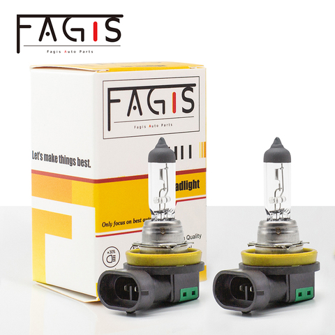 Fagis 2Pcs H11 55W 12V White Auto Halogen Bulbs Fog Lights High Power Car Clear Headlights Lamp Car Light Source parking ► Photo 1/6