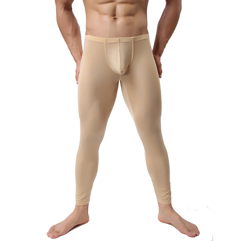 New Coming Sexy Men's Ultra-Thin Silky Long Johns Thermal Pants Cool  Leggings Underwear S M L XL ► Photo 1/6