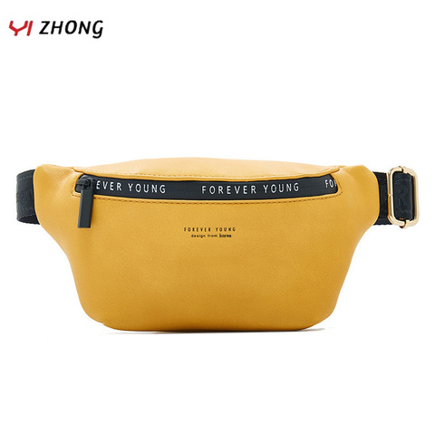 YIZHONG Leather Unisex Fanny Pack Large Capacity Waist Bag Crossbody Bags for Women Travel Sac Banana Chest Bag Belt Bag Fashion ► Photo 1/6