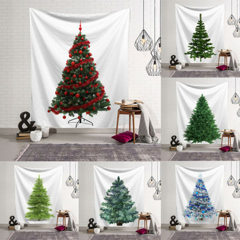 2022 New Christmas Trees Tapestry Fabric blanket Yoga Wall Hanging Art Large Beach Towel Carpet Wall Rug Christmas Decor ► Photo 1/6