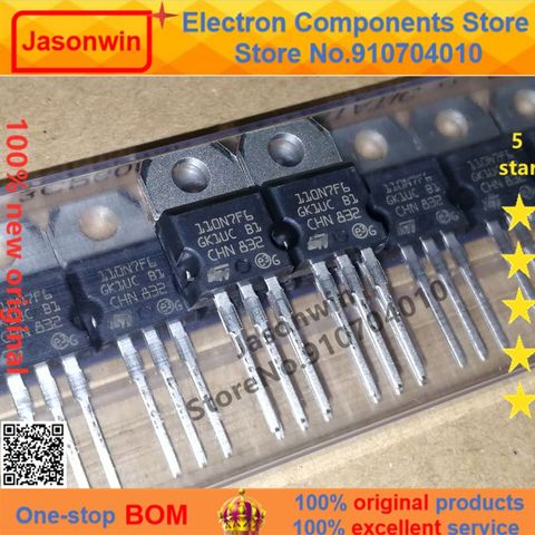 100% nuevo 50 unids/lote original MOSFET STP110N7F6 110A68V 110N7F6  TO-220 Transistor ► Photo 1/1