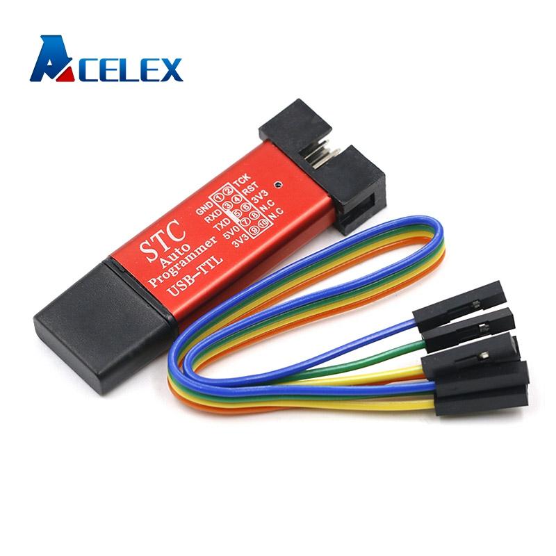 Automatic MCU STC 51 Microcontroller Downloader Auto Programmer / 3.3V 5V Universal / Dual Voltage USB to TTL DownLoad Cable ► Photo 1/5