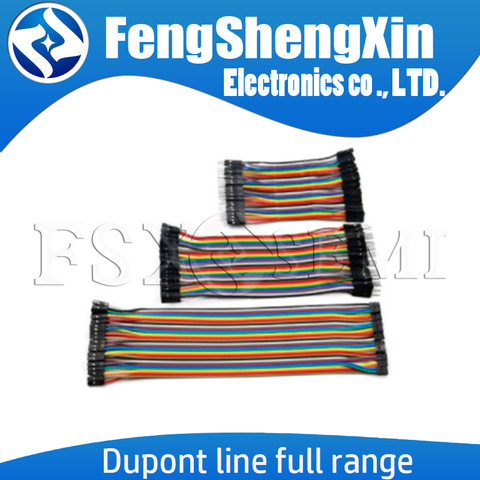 40P Dupont line ALL SERIES Rainbow Cable connection 10cm 15cm 20/21cm 30cm 40cm Male to Male Famale to Famale Famale to Male ► Photo 1/2