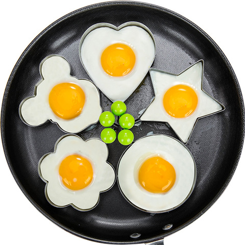 Kitchen Accessories Stainless Steel 5Style Fried Egg Pancake Shaper Omelette Mold Mould Frying Egg Cooking Tools Gadget Rings ► Photo 1/6