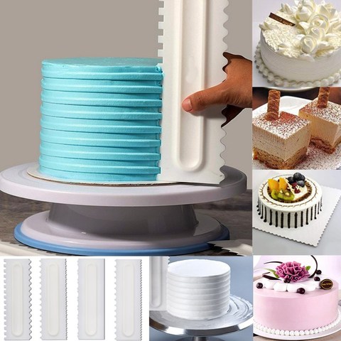 Cake Decorating Icing Smoother Cake Scraper Pastry 6 Designs Baking Fashion Tool