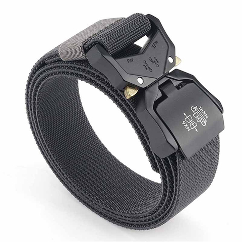 Elastic Jeans Belt For Men Aluminum Alloy Pluggable Buckle Training Tactical Belts Comfortable High Quality Male Belt Hunting ► Photo 1/6