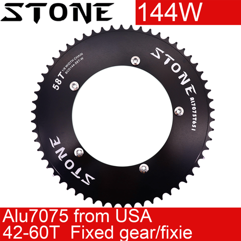 Stone 144BCD Fixed Gear fixie Round Chain ring Track Bike 47 48 49 50 51 52 53 54 55 56 57 58 59 60T T  Chainwheel 144 bcd Tooth ► Photo 1/6