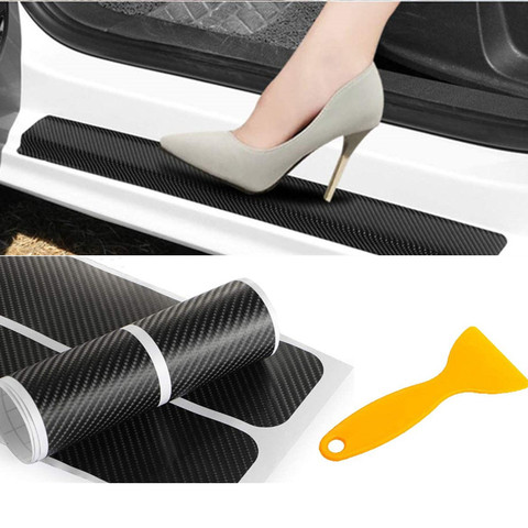 4pcs Car Door Sill Scuff Guard,Welcome Pedal Protect, Anti-kick Scratch for Cars Doors Carbon fiber door sill anti-scratch film ► Photo 1/6