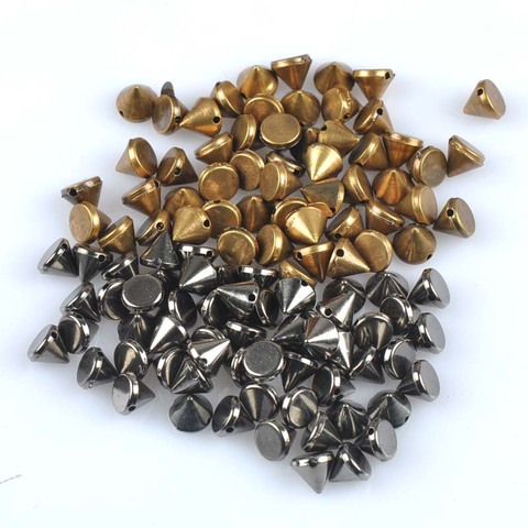 50Pcs/lot bronze/black Sew on Spike Rivet Studs Nail Punk Rock For Bags Dress Clothes DIY Bead Crafts Riveting Garment CP1895 ► Photo 1/6