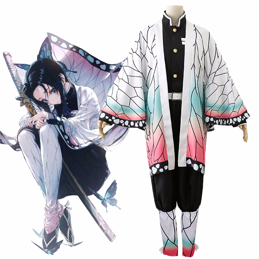 Buy Online Anime Demon Slayer Kimetsu No Yaiba Kochou Shinobu Cosplay Costume Women Kimono Uniforms Halloween Carnaval Party Costume Wig Alitools