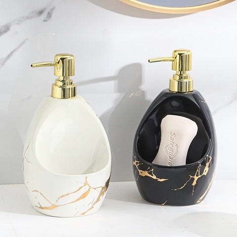 Marble Texture Ceramics Soap Dispenser Hand Sanitizer Bottle Detergent Bottle For Kitchen Bathroom Accessories Ceramic Lotion ► Photo 1/5