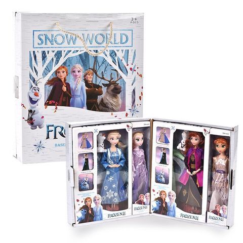 Gift Box! 2022 Disney Frozen Elsa Anna Dolls Sets Frozen 2 1 Princess Doll Toys with Accessories Olfa Sets Girl's Christmas Gift ► Photo 1/6