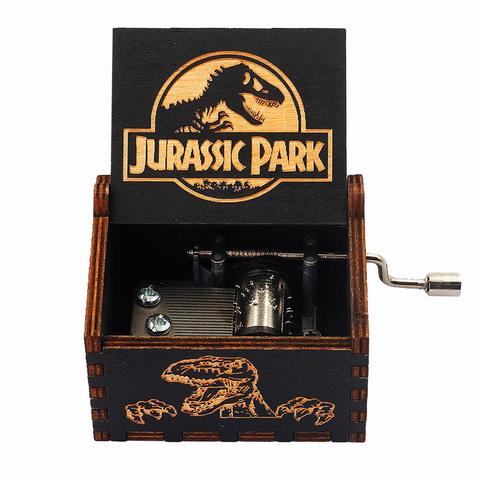 HOT Wooden Hand Crank Black Queen Jurassic Park Music Box Children's holiday gifts Christmas gifts New Year gift ► Photo 1/6