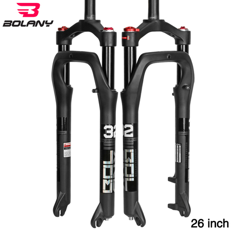 BOLANY MTB Snow fork Bicycle Solo Air front suspension Fat 26 inch Aluminum Alloy Manual/Remote control Bike e-bike Wide tire ► Photo 1/6