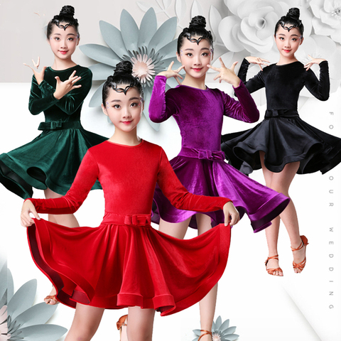 8Colors Children's Day Latin Dance Dress Kids Dresses for Girls Cha Cha Rumba Samba Jive Vestidos Dance Costume Ballrom Dancing ► Photo 1/6