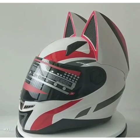 Motorcycle Helmet Women Moto Ear Personality Full Face Motor Helmets  Motocross