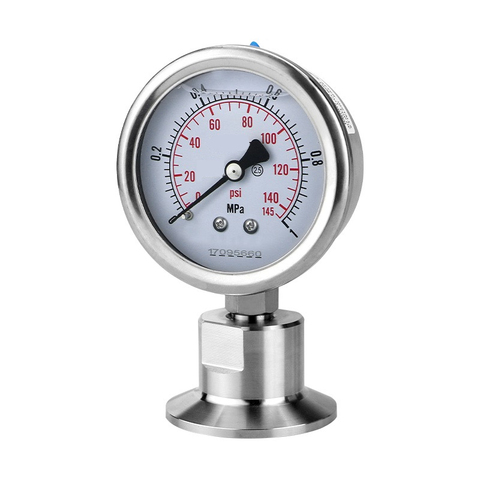 Manometer Bar/psi 1.5 inch (50.5mm)  2inch ( 64mm) Tri Clamp Diaphragm Pressure Gauge SS304 Stainless Steel Body SS316 Diaphragm ► Photo 1/3