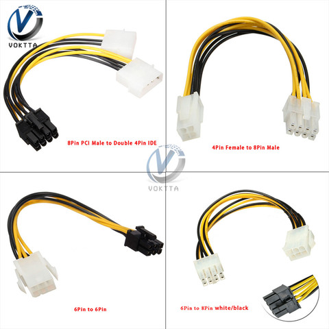 4Pin Female to 6Pin Male 6Pin to 6Pin/8Pin 8Pin PCI Male to Double 4Pin Power Supply Cable Cord Wire PCIE Power Cable Connector ► Photo 1/6