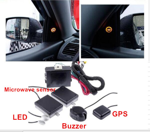 BSD BSM microwave sensor blind spot GPS Antenna radar detection w lane change warning security Blind Spot Detect Alarm for car ► Photo 1/6