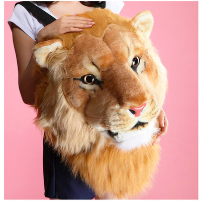 2022 new Anime backpack plush tiger lion leopard panda Black bear cosplay man Tiger head furry bag woman school bag halloween ► Photo 1/6