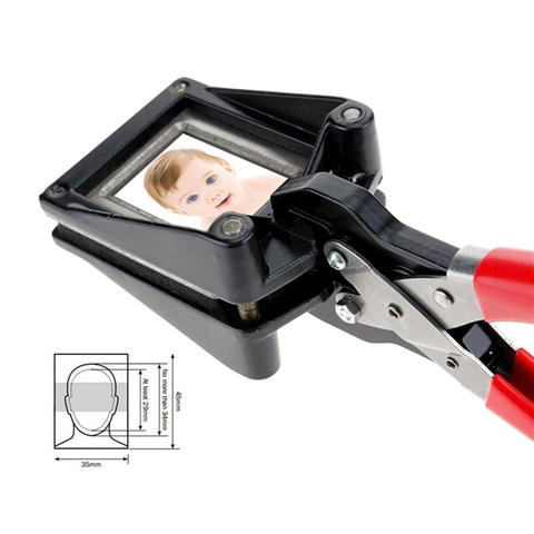 35x45mm ID Photo Punch Keyring Picture Die Cutter Handheld Photography Passport Plier Cutting Tool ► Photo 1/3