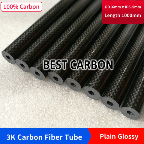 16mm x 5.5mm x 1000mm High Quality 3K Carbon Fiber Fabric Wound/Winded/Woven Tube Carbon Tail Boom ► Photo 1/5