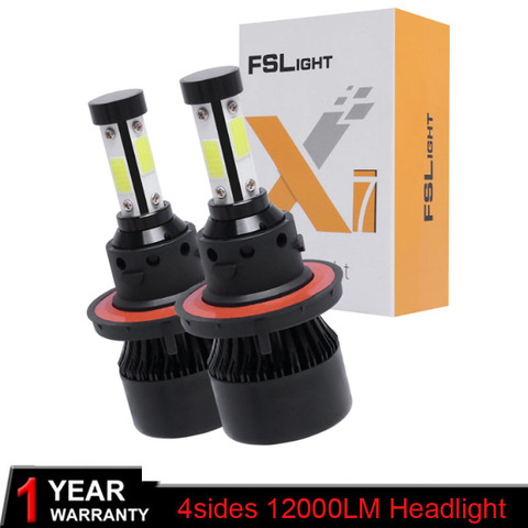 4 Side New H7 LED Car Headlight 100W 12000LM H4 Bulb 6500K H11 9005 HB3 9006 9004 9007 H13 Turbo Auto Lamps Fog Light ► Photo 1/6