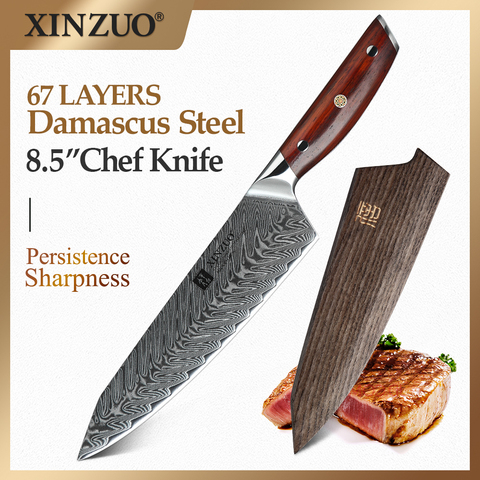 XINZUO 8.5 inches Chef Knife 67 Layers Japanese VG 10 Damascus