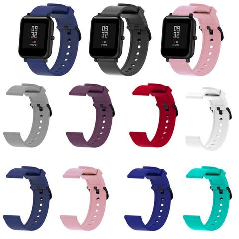 20mm Silicone Sport Wrist Strap For Xiaomi Huami Amazfit Bip Smart Watch Strap Bracelet wriststrap waterproof ► Photo 1/6