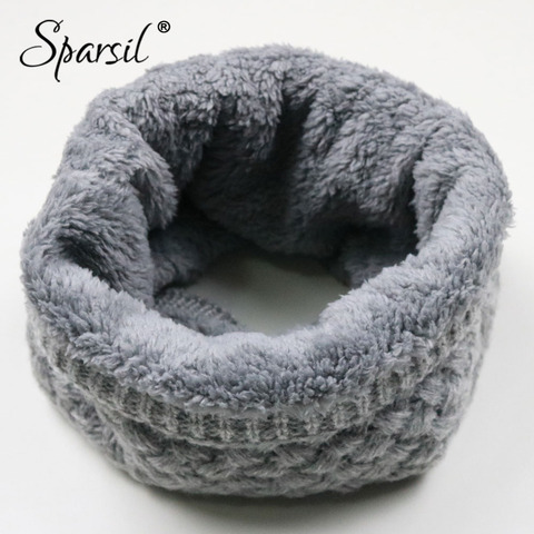 Sparsil Unisex Winter Warm Knitted Ring Scarves Thick Fleece Inside Super Elastic Knit Mufflers Men Women Children Neck Warmers ► Photo 1/6