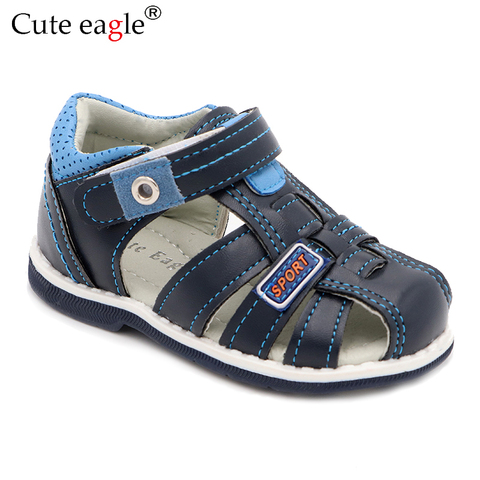 Cute eagle Summer Boys Orthopedic Sandals Pu Leather Toddler Kids Shoes for Boys Closed Toe Baby Flat  Shoes  Size 20-30 New ► Photo 1/6