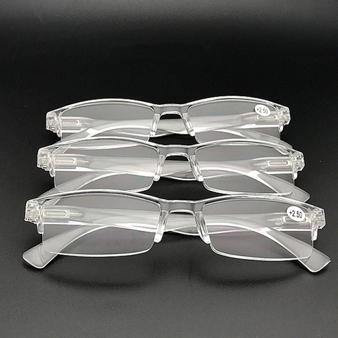 seemfly Transparent Resin Reading Glasses Men Women Presbyopia Spectacles Gafas de lectura Diopter +1.0 2.0 2.5 3.0 3.5 4.0 ► Photo 1/6